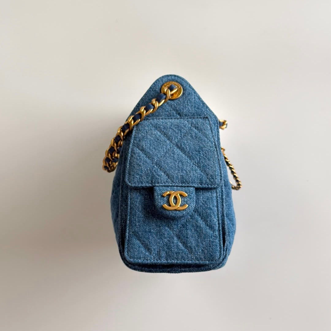 Mini chanel hobo denim